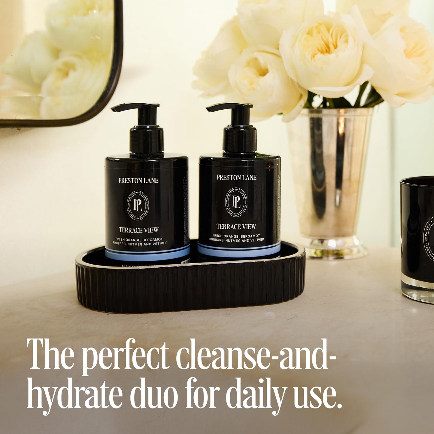 Preston Lane Hand Soap & Lotion Set, Terrace View Scent – Hydrating Hand Wash and Moisturizing Hand Cream Duo | Clean Ingredients, Vegan & Cruelty Free Bathroom and Kitchen Essentials Gift Set