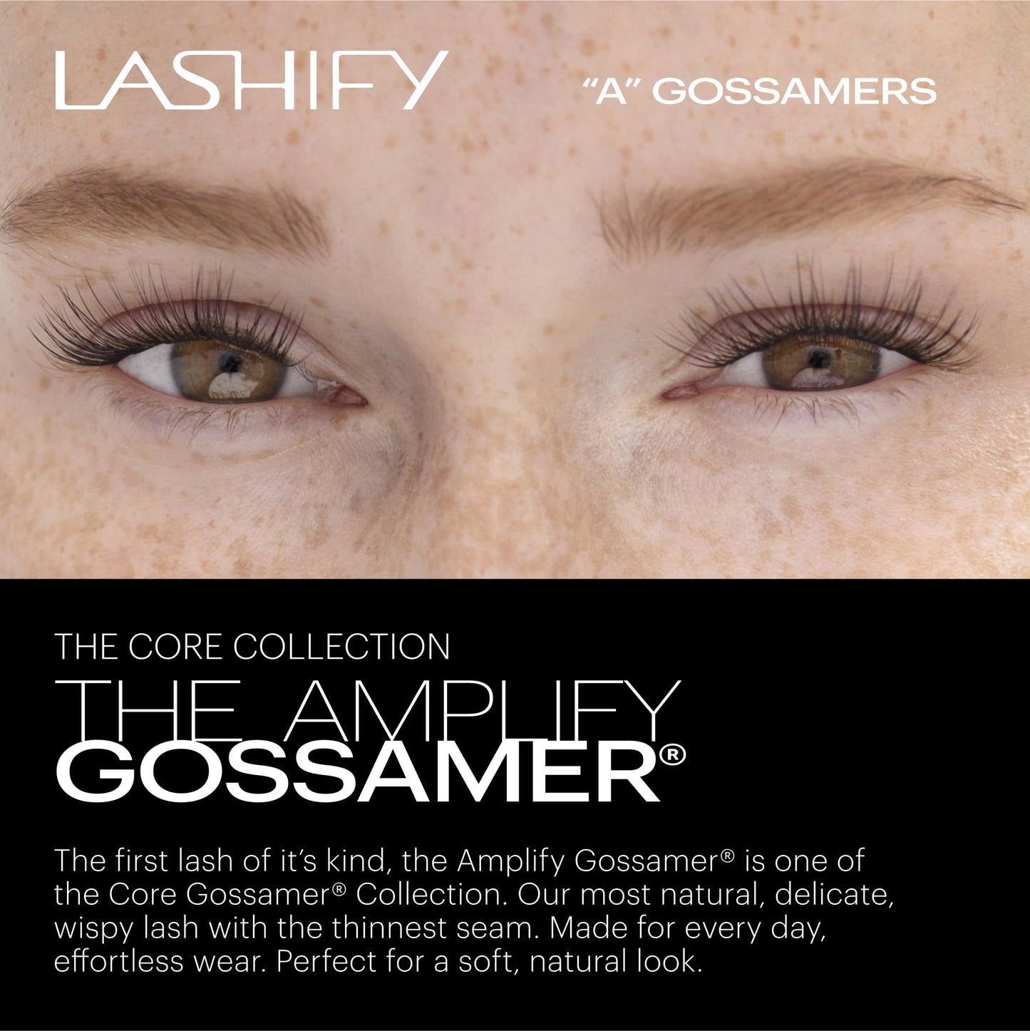 Lashify Amplify 10mm Gossamer DIY Eyelash Extensions Refill, Black, Easy False Eyelashes for a Natural Look