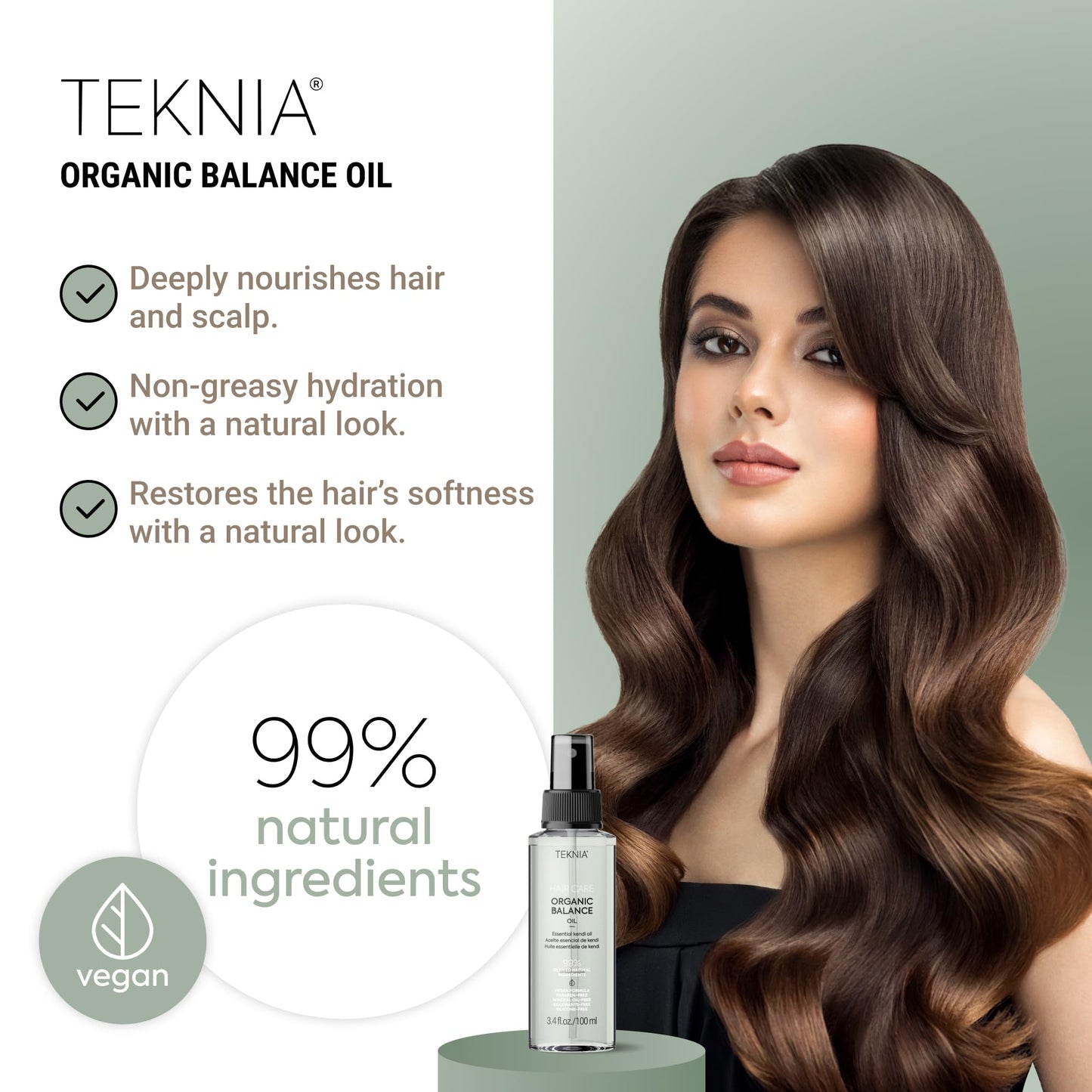 Lakmé Teknia Organic Balance Hair Oil, Hydrating Hair Oil, Kendi Essential Oils, 3.5 Fl Oz