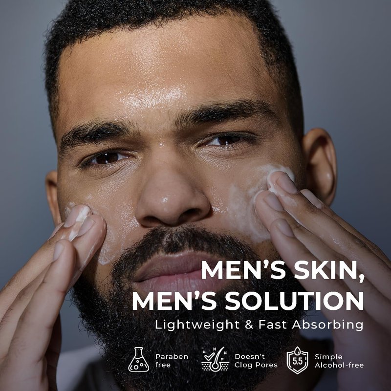 DIPSEVEN 6 in 1 Face Cream for Men: Anti-Aging Mens Moisturizer - Firming Peptide & Hyaluronic Acid & Squalane - Wrinkles Cream Eye Bag Treatment for Men (ocean, 1.7 Oz (Pack of 2))