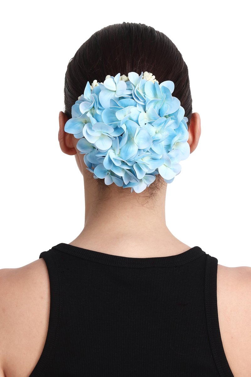 Light Blue Hydrangea Hair Flower, Elegant Floral Hair Accessory, Wedding Hair Piece Can Be Used For Christmas Decoration Too Its Beautiful And Big
