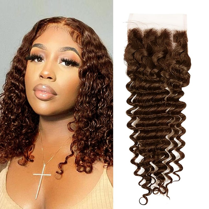 Deep Wave Lace Closure - 4x4 Transparent Closure, 10 Inch, Natural Hairline with Baby Hair