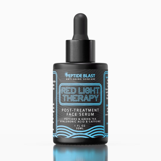 Red Light Therapy Post-Treatment Serum by Peptide Blast – Amplifies & Extends Results with Marine Extract, Sodium Polyglutamate & Hyaluronic Acid – 1 fl oz