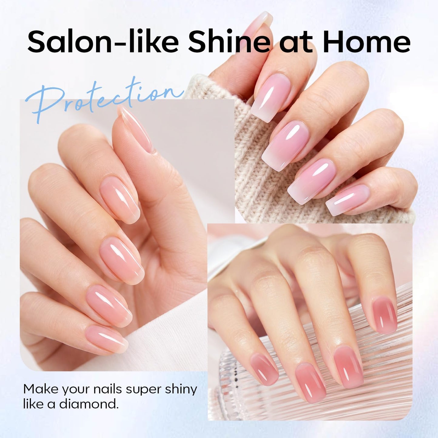 AZUREBEAUTY Top Coat Nail Polish Clear, Quick Dry, Long Lasting, Glossy Shine, Air Dry Formula, Smooth Finish, Natural Nail Lacquer for Manicure & Nail Art, Salon-Quality