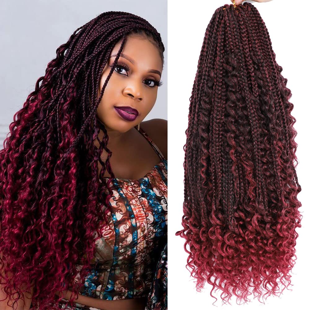 Goddess Curly Ends 22-Inch Bohomian Crochet Braids - 144 Strands Synthetic Hair Extensions | TBUG Color