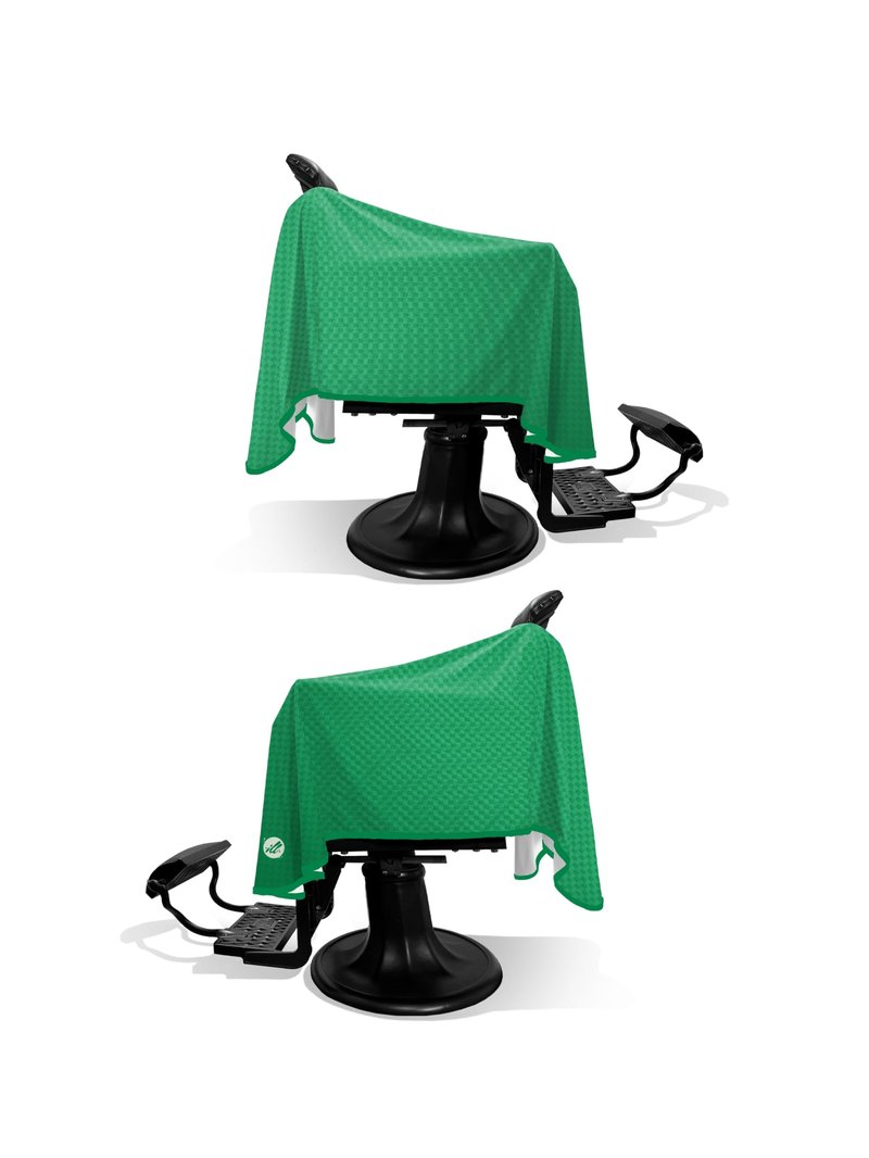 Illuzien Green Ski Mask PRO Barber Cape, Hair Cut Drape, Water-Resistant Barber Accessories, Professional Cape