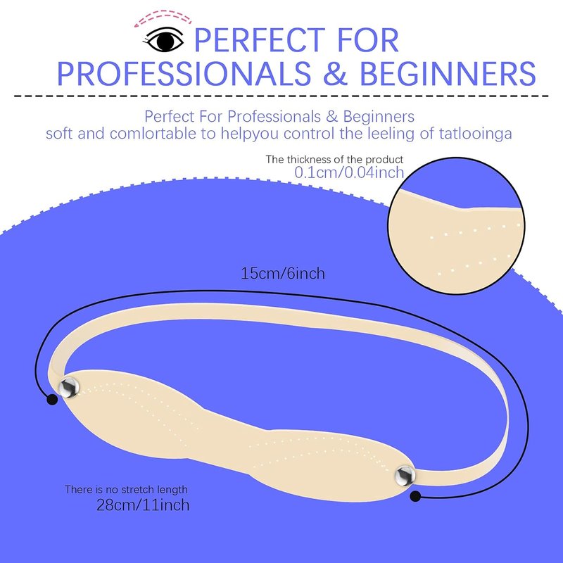 Microblading Practice Skin - 20 Pieces Silicone Eyebrow Tattoo Kits for Beginners | Dotted Line Design