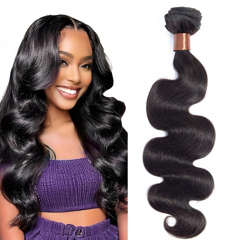 BLACKMOON HAIR Indian Virgin Hair Body Wave Human Hair Bundle 100% Unprocessed Human Virgin Hair One Bundle 20 inch 100g Natural Black Color