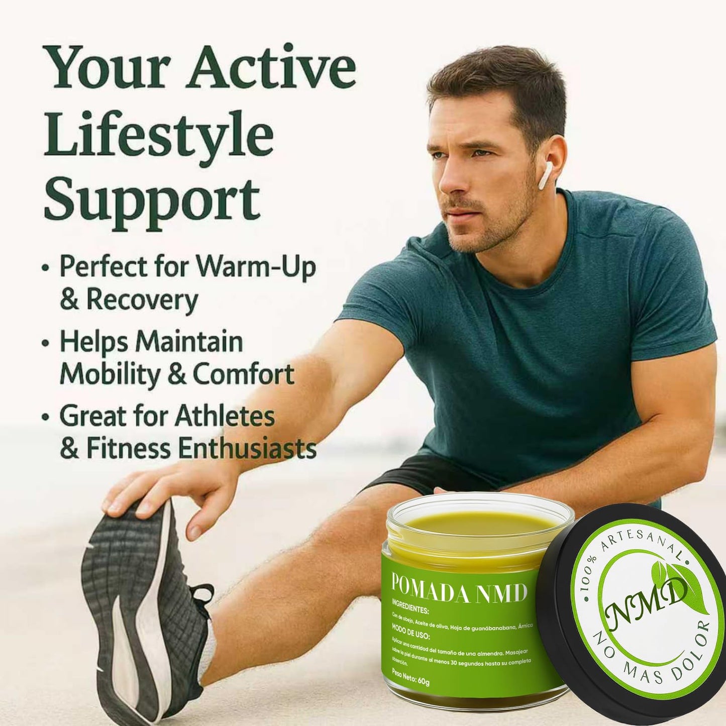 Dotkara Pomada NMD, Pomada NMD para Dolor, Joint & Muscle Support Cream for Knee, Neck, Hip, Hands, Feet, with Soursop, Arnica, Olive Oil, Beeswax and Hemp Seed Oil, Non-Greasy 2oz Cream (1)