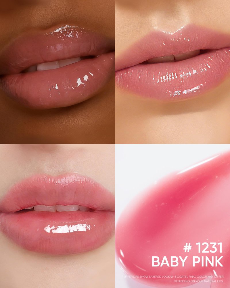 SKINTIFIC Peptide Brightening Lip Serum, Hydrating & Plumping Tinted Lip Gloss, Moisturizing Lip Balm with Polypeptides & Squalane for Glossy Sheer, Smooth Lips(01 Baby Pink)