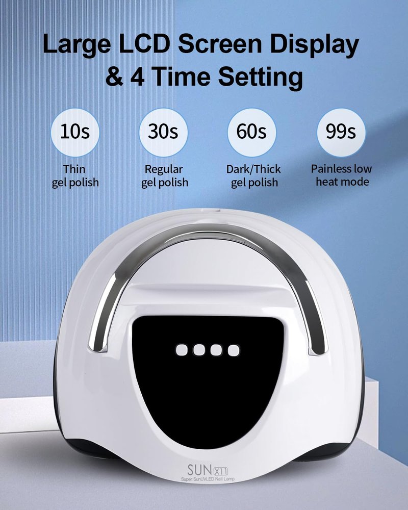 WEVILI Professional 288W UV/LED Nail Lamp with Smart Sensor, 63 LED Beads UV Light for Gel Nails, 4 Timer Settings, Portable Handle Fast Curing Gel Nail Dryer for Gel Polish, Salon & Home Use