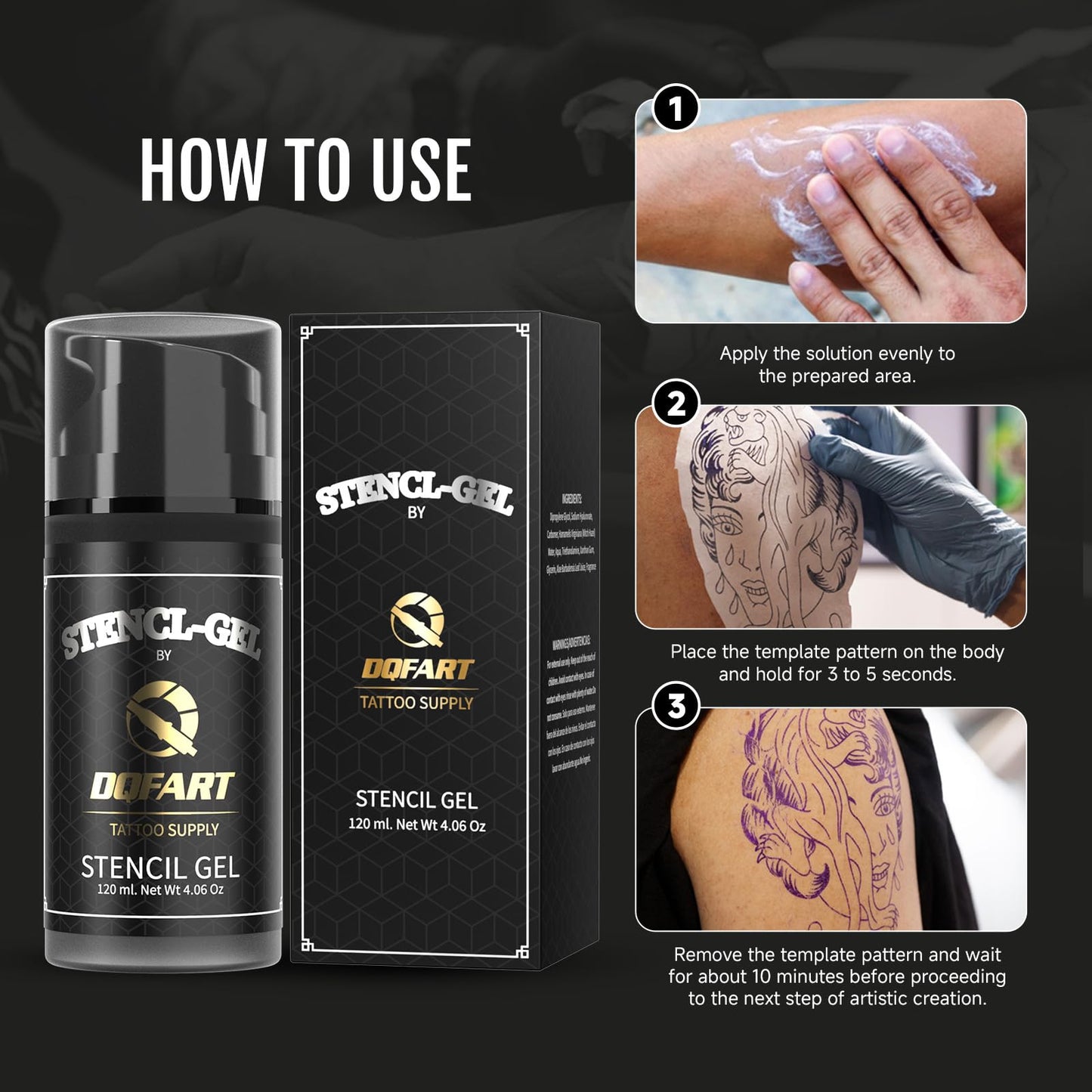 Tattoo Stencil Transfer Gel 120ml 250ml Quick Dry Pump Professional Artists Apprentices (120ml/4OZ)