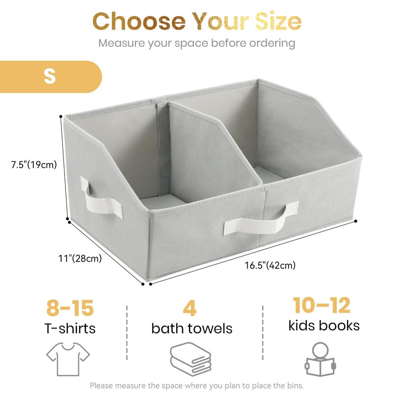 Closet Organizers And Storage - UPGRADED Trapezoid Storage Bin With Leather Handles & Adjustable Dividers, Fabric Collapsible Storage Bins For Clothes Storage & Shelf Organizer (3pcs,Small,Light Gray)