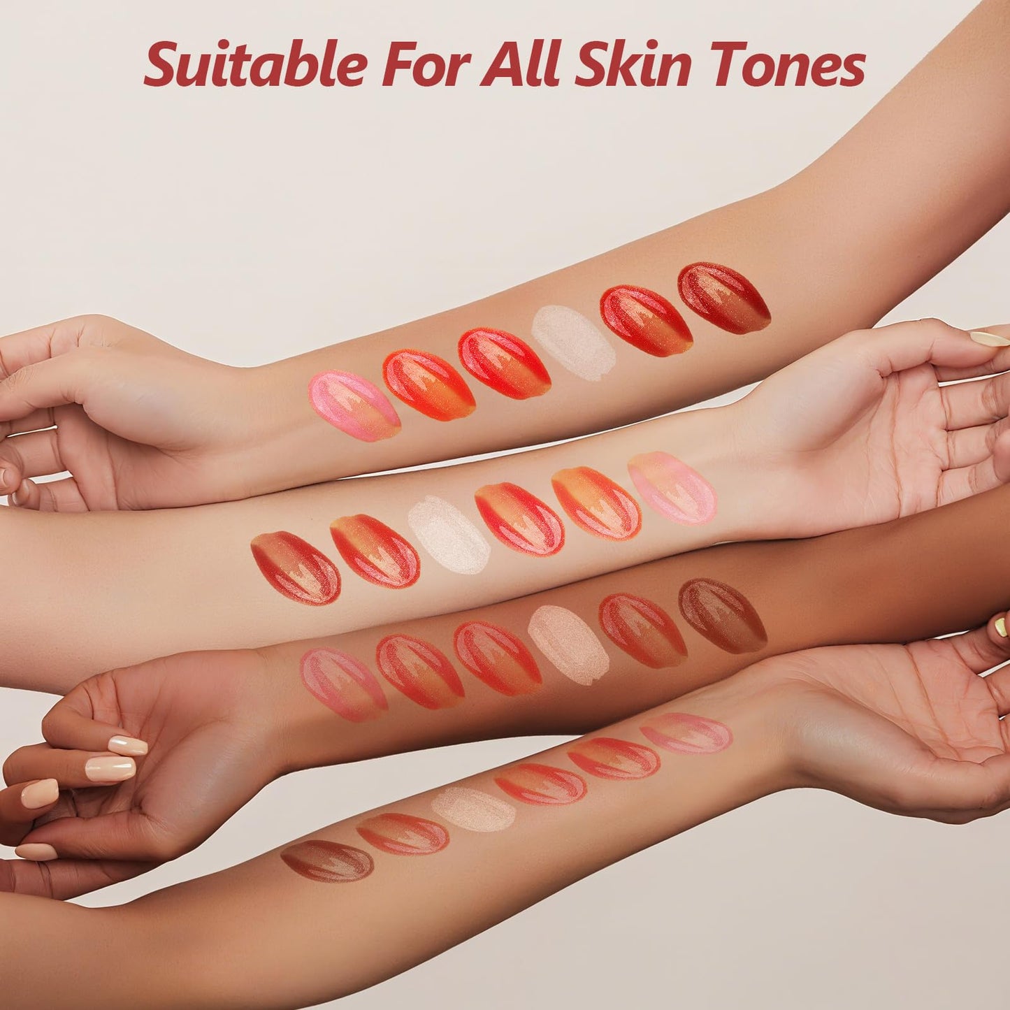 Dmsky 24 Pack Lip Gloss Set, 6 Colors Shiny Soft Lip Gloss Bulk, Lip Oil for Dry Cracked Lips Moisturizing Nourishing,Lip Stain With Rich Varied Colors For Girls and Women Makeup