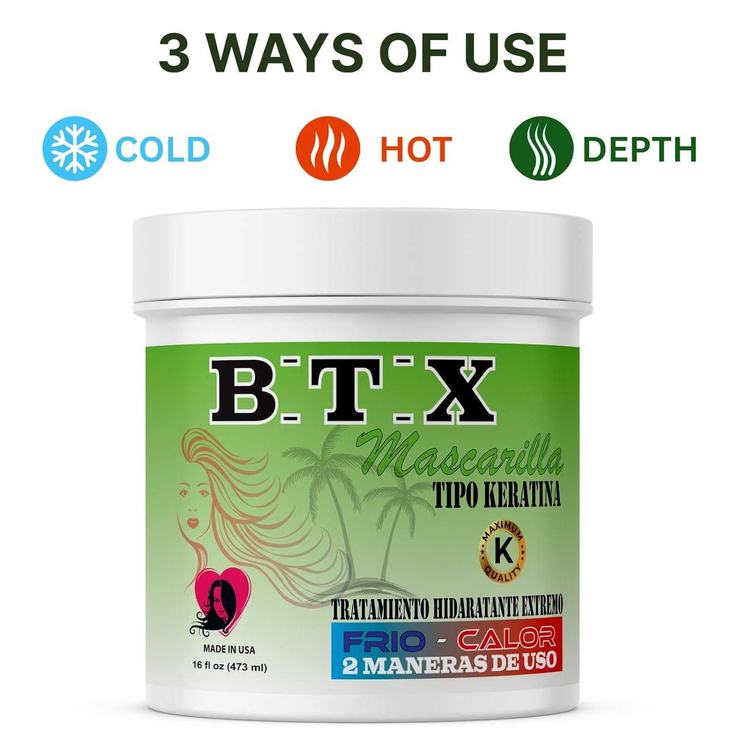 Kachita Spell BTX Hair Treatment - Deep Conditioning Keratin Mask for Dry, Frizzy Hair | 16 fl oz, Formaldehyde-Free