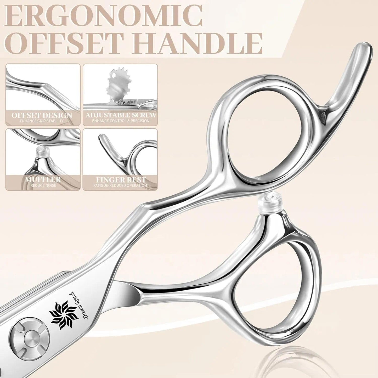 Dream Reach Hair Cutting Scissors - Professional Barber Shears 440C Steel