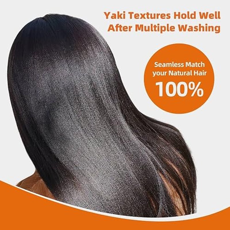 Last 5 Years Raw Light Yaki Straight Relaxed Straight Human Hair Bundles 1 16Inch Bundle Kinky Straight One Donor Virgin Hair Weave For Black Women (16")