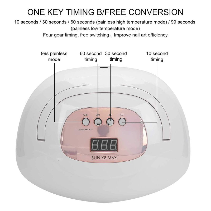 150W Nail Dryer, LED Nail Dryer Lamp, Intelligent Timing Gel Polish Nail Hardening Machine(US)