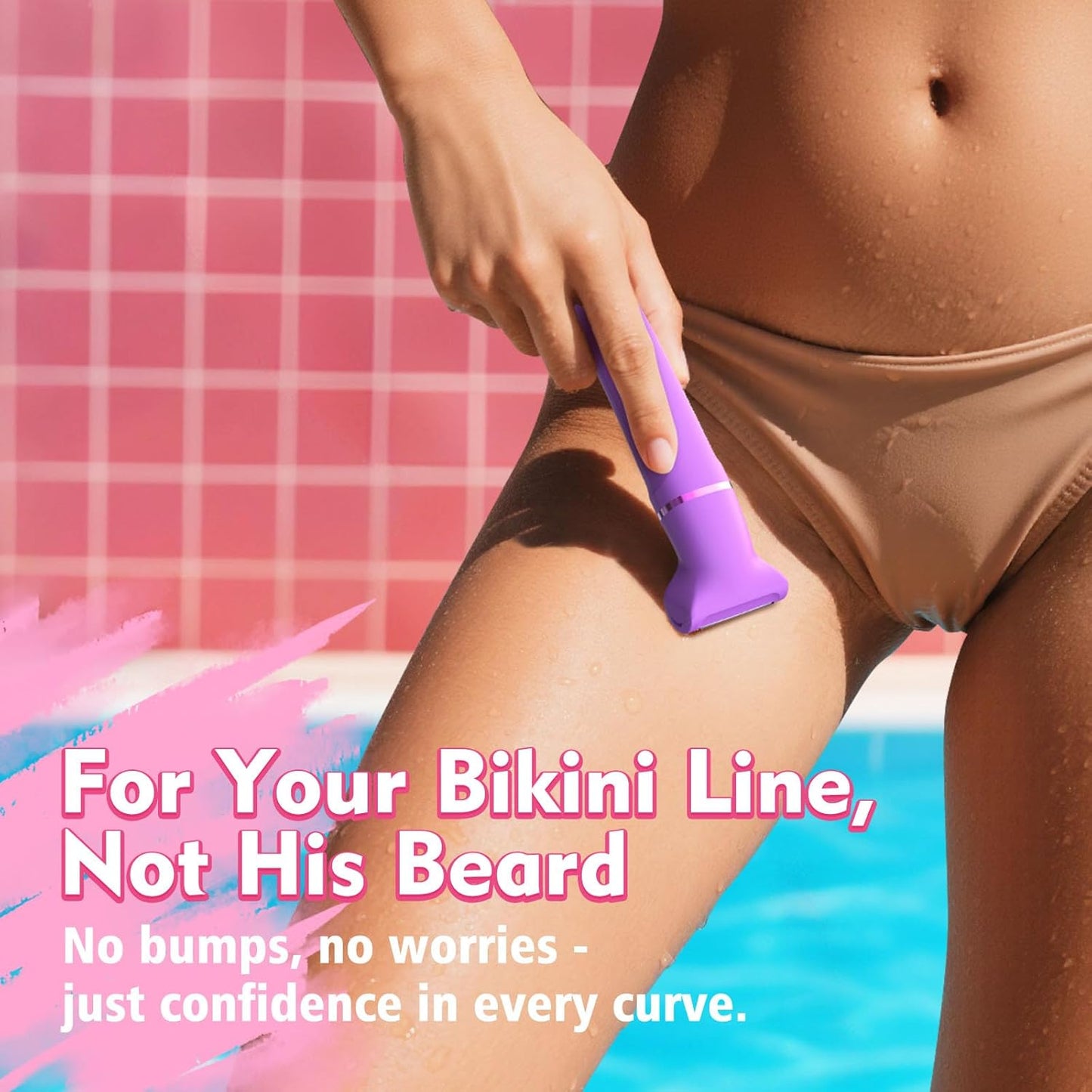 Electric Shaver for Women - Cordless Bikini Trimmer for Painless Facial Hair Removal | Low Noise, Fast Charging, Detachable Head