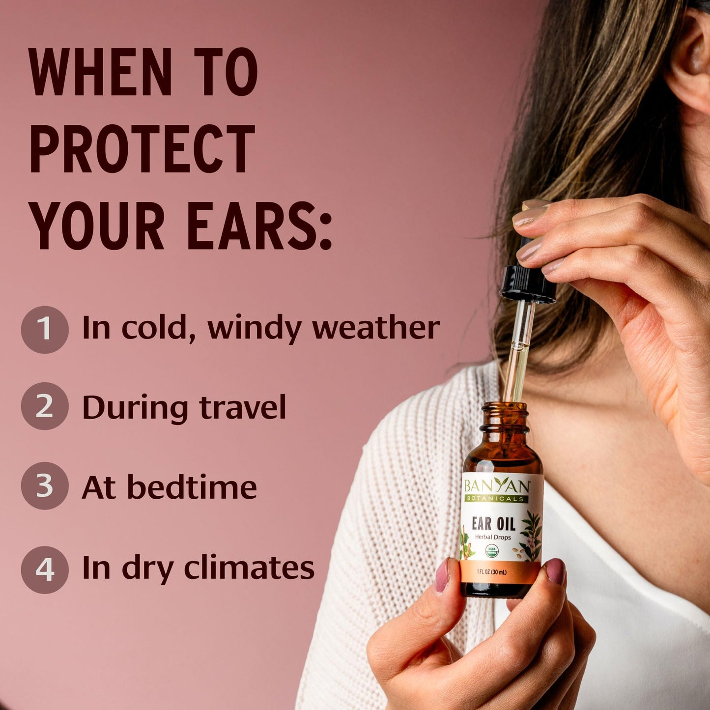 Banyan Botanicals Ear Oil – Organic Herbal Oil Ear Drops with Ashwagandha and Garlic – Soothing and Comforting for The Ears – 1 oz – Non GMO Sustainably Sourced Vegan