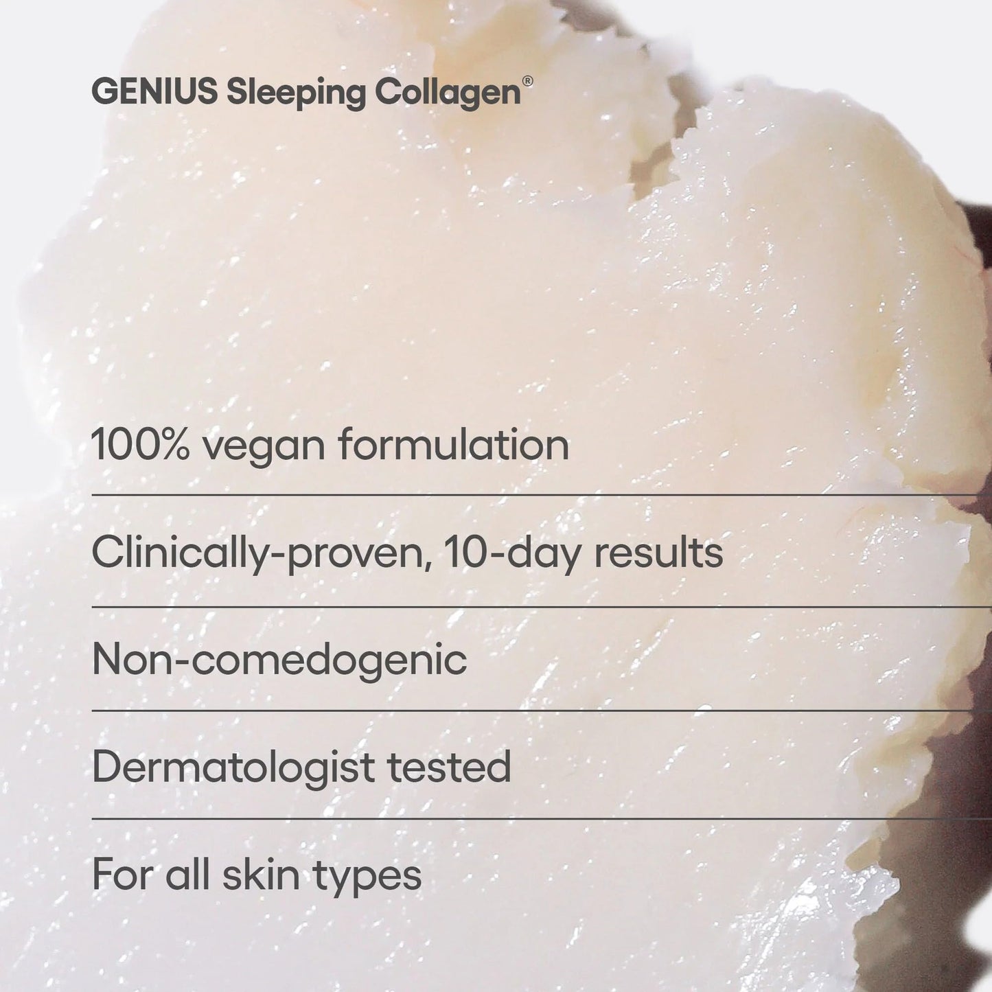 Algenist GENIUS Sleeping Collagen Night Cream - Overnight Biomimetic Collagen Facial Moisturizer with Alguronic Acid, Ceramides and Microalgae Oil - Rich Buttery Face Cream for Smooth Dewy Skin (2 Oz)