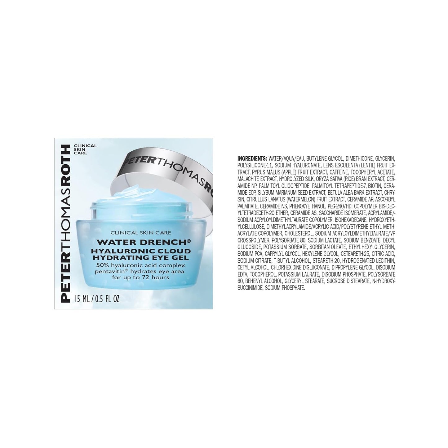 Peter Thomas Roth Water Drench® Eye Gel - Hydrating Hyaluronic Acid Formula for Fine Lines, Puffiness & Dark Circles