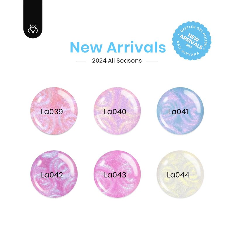 Beetles Pearl Gel Nail Polish, 6 Colors Shimmer Pearl White Pink Purple Mermaid with Beetles Nail Art Brushes Cleaning Brush 2 PCS Nail Clean Up Brush