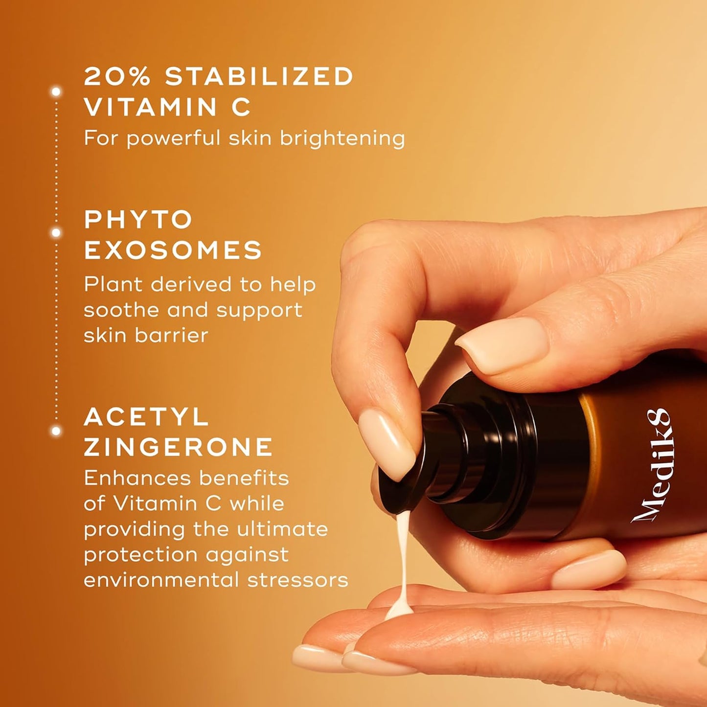 Medik8 C-Tetra Advanced Vitamin C Serum - Smooth Fine Lines & Wrinkles | 1.0 oz Vegan Face Serum with Hyaluronic Acid