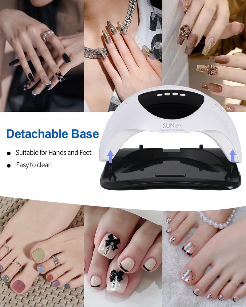 WEVILI Professional 288W UV/LED Nail Lamp with Smart Sensor, 63 LED Beads UV Light for Gel Nails, 4 Timer Settings, Portable Handle Fast Curing Gel Nail Dryer for Gel Polish, Salon & Home Use
