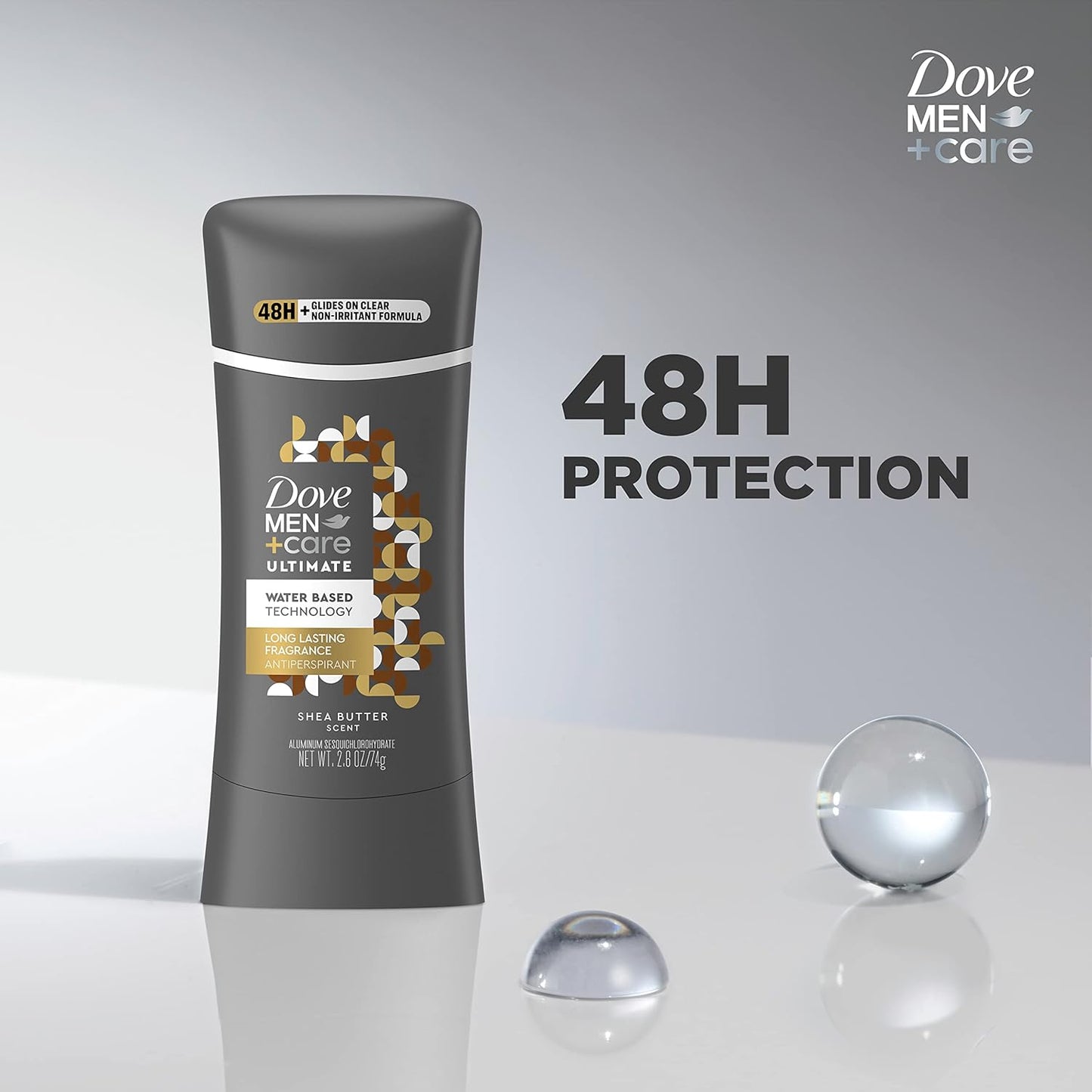 Dove Men + Care Antiperspirant Stick | 48-Hour Sweat Protection with Shea Butter - 2 Count, 2.6 oz