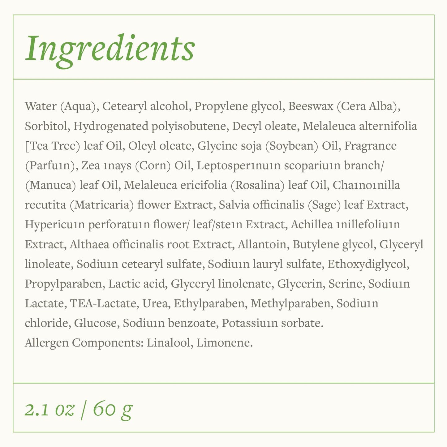 Swiss Just Tea Tree Oil, Manuka Honey and Rosalina Herbal Cream 60g.