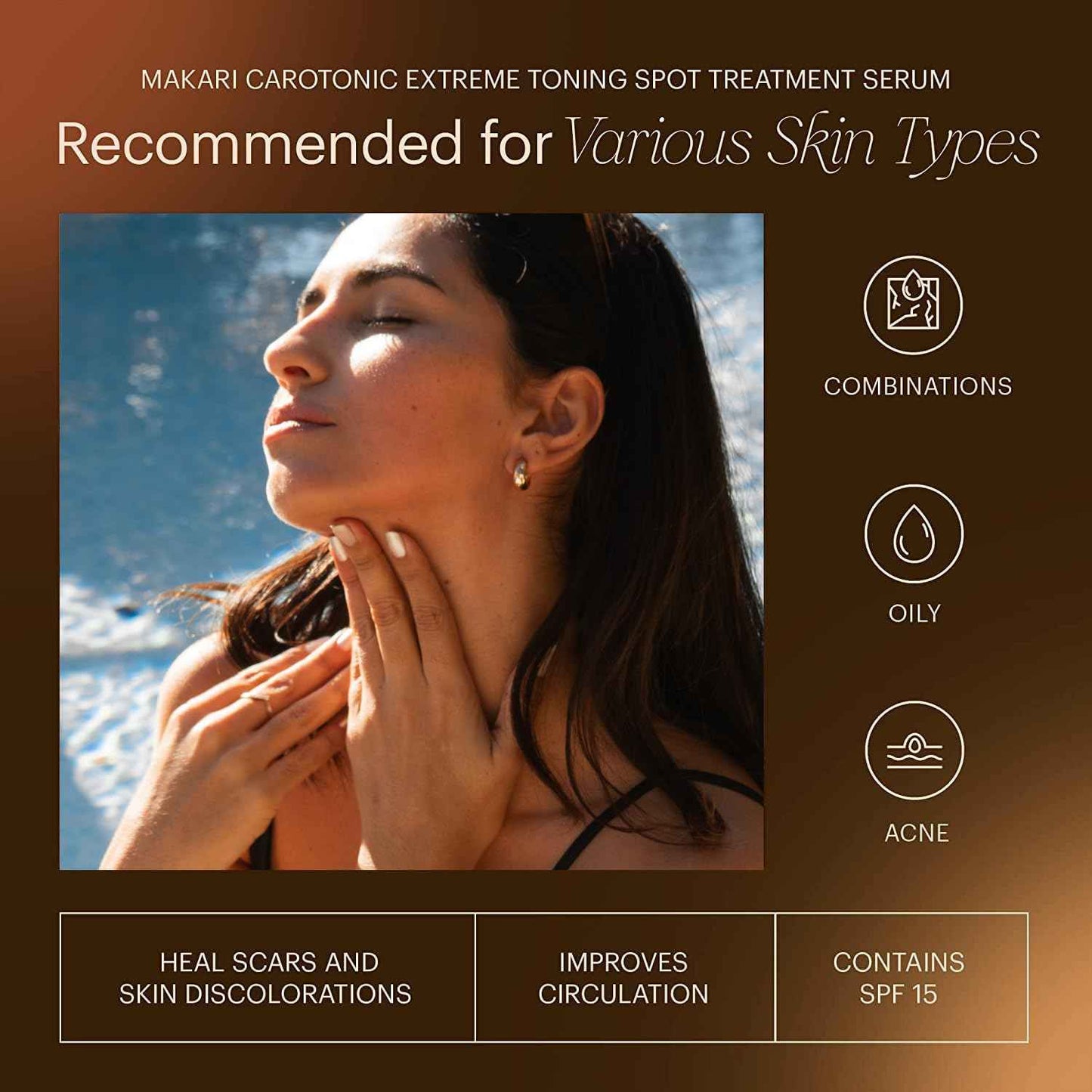 Makari Naturalle Carotonic Extreme Brightening Serum SPF15 (1.7 oz) | Helps Reduce Appearance Of Blemishes, Scars, and Imperfections | Brightens, Smoothens, & Gives Antioxidant Protection