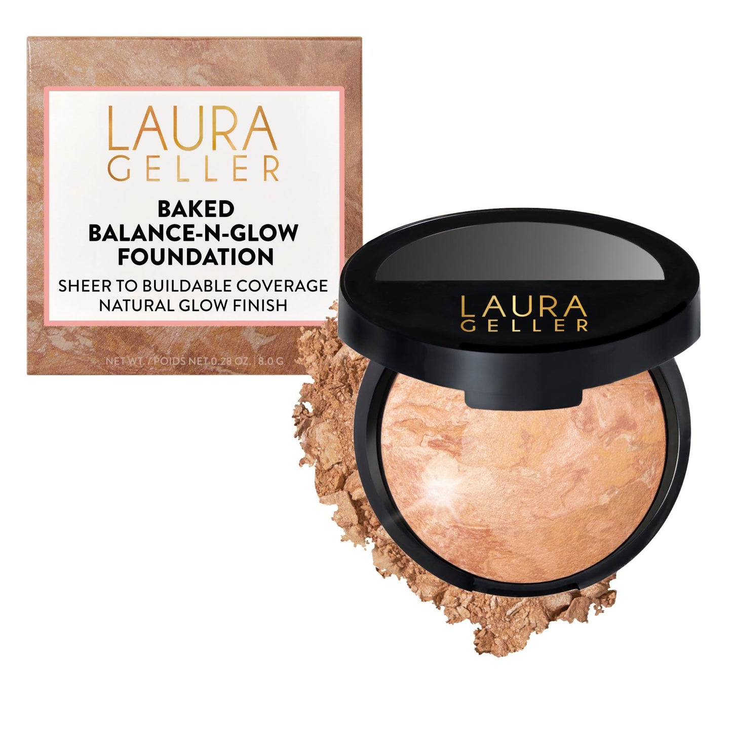 LAURA GELLER NEW YORK Baked Balance-N-Glow Illuminating Foundation - Light - Buildable Sheer to Light Coverage - Satin Finish