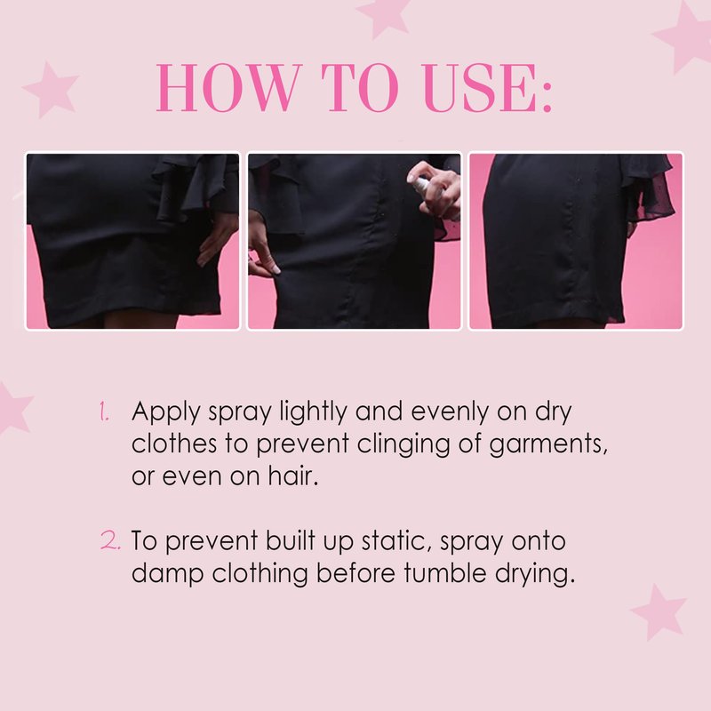 Hollywood Fashion Secrets Anti Static Spray for Clothes Static Guard Spray Travel Size, Skin & Clothing Static Eliminator, 1.7 fl oz
