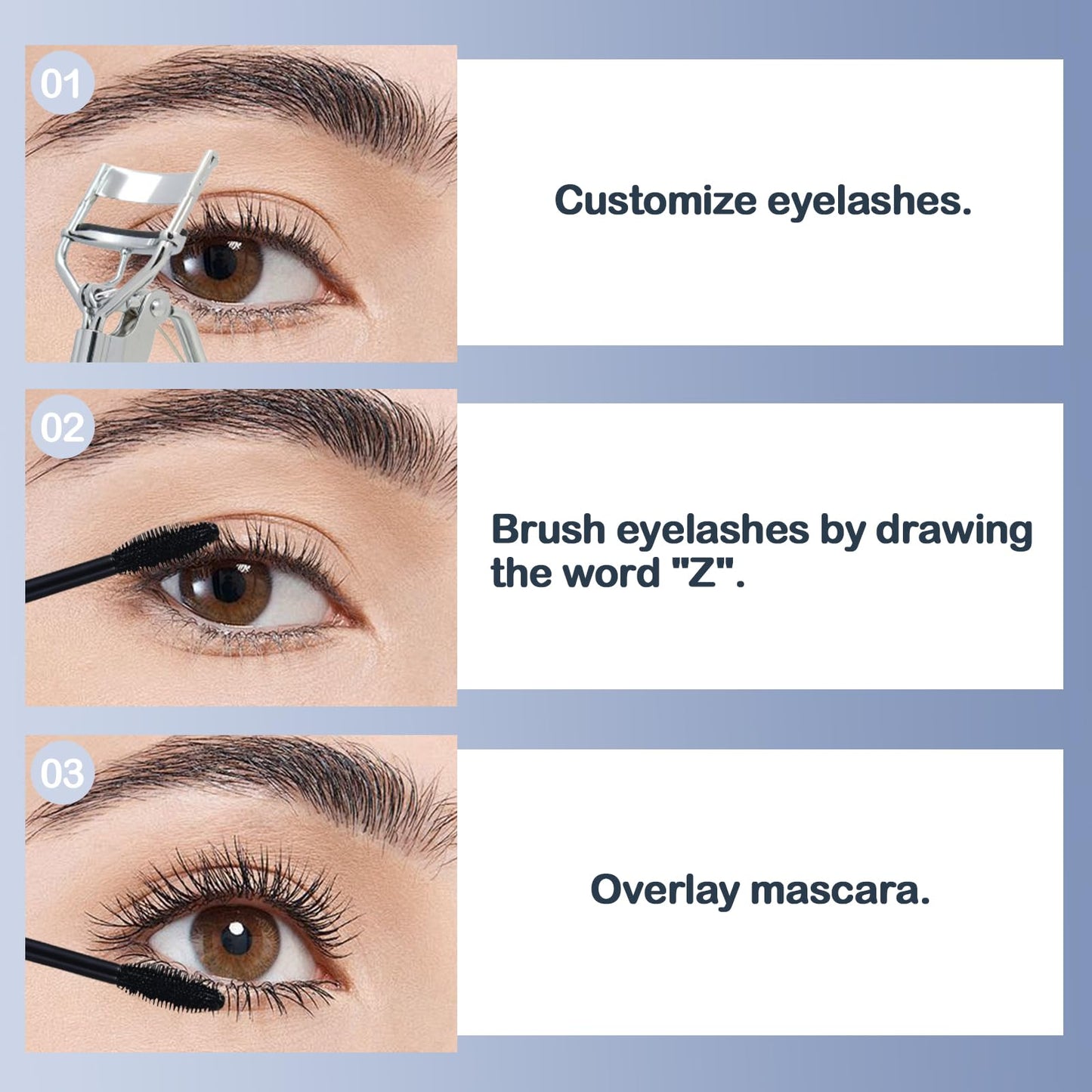 OZ LAB Eyes On Me Waterproof Volumizing Mascara – Long-Lasting Curl & Lift, Smudge-Proof, Conditioning Formula with Panthenol & Vitamin E, Precision Tapered Silicone Brush, Jet Black