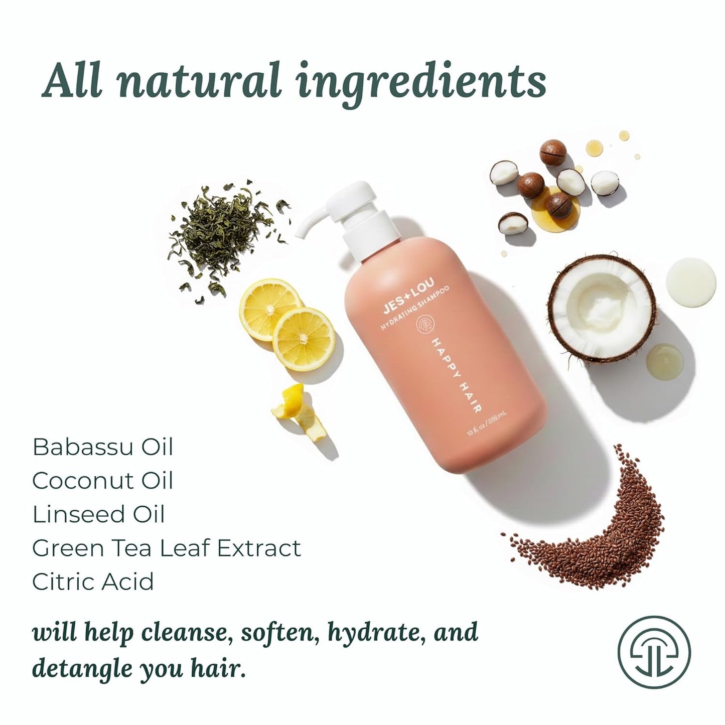 Sulfate-Free Hydrating Shampoo - Natural Ingredients for Dry Hair | Vegan, Paraben-Free, 10 oz