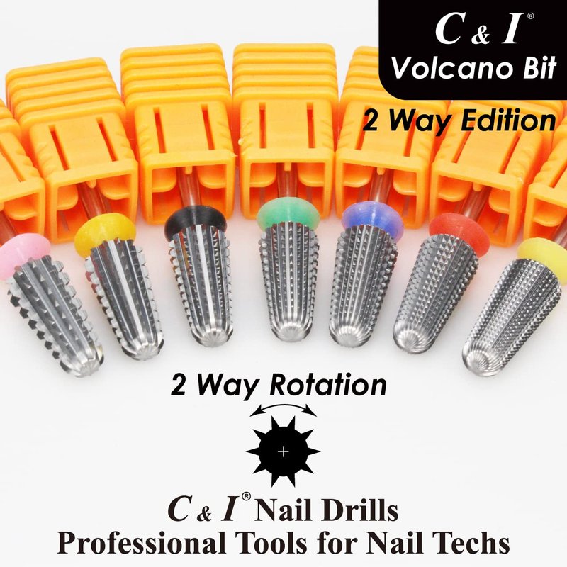 C&I Volcano Nail Drill, 2 Rotate Directions Design, Both for Left handed and Right Handed Nail Lovers, for Manicure Drill Machine (XXC)
