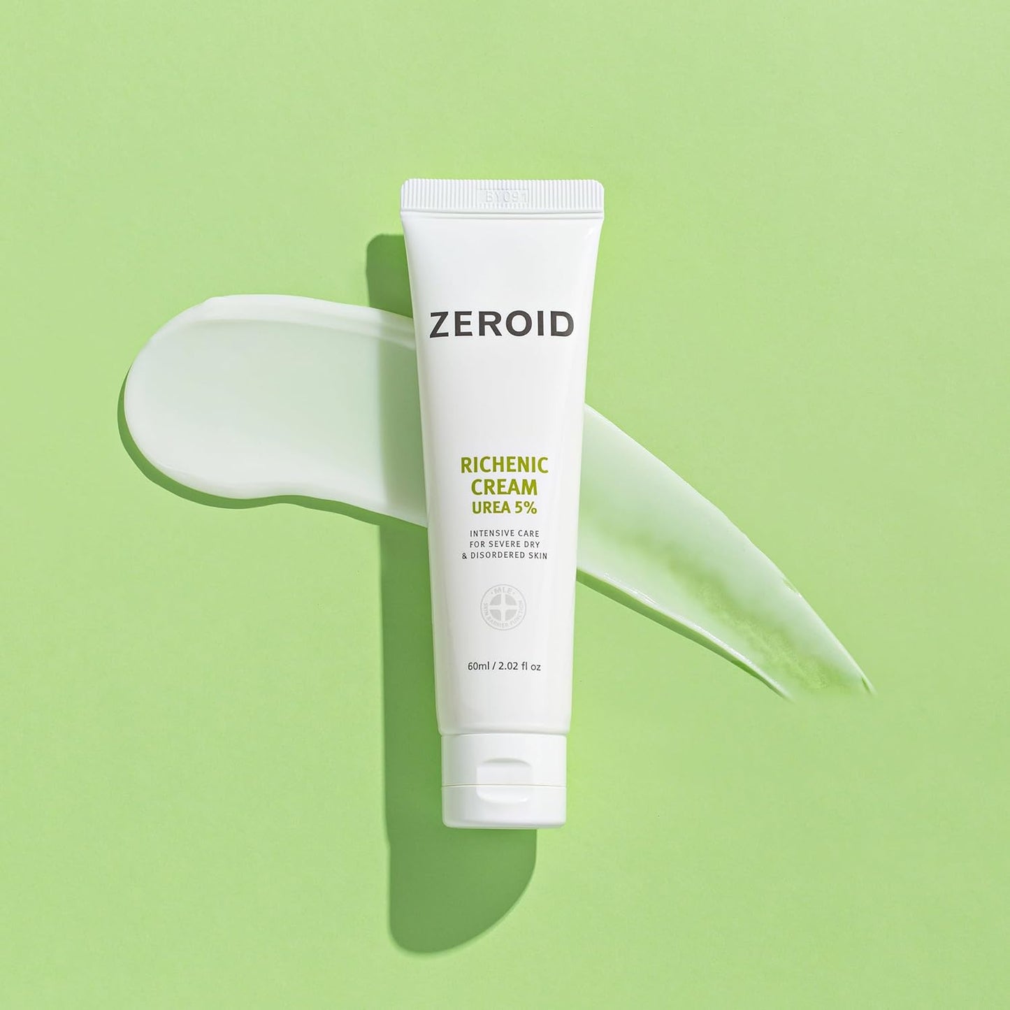 Zeroid Richenic Cream - Urea 5% Moisturizer for Dry Skin | Korean Dermocosmetic | 2 fl oz (60ml)