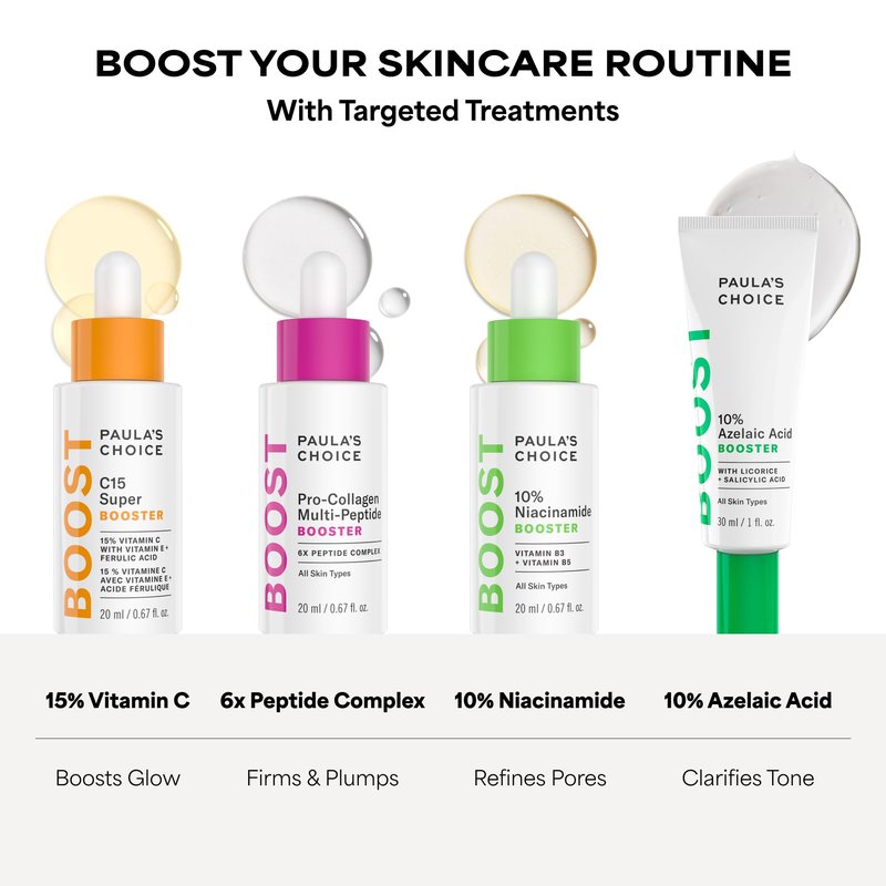 Paula's Choice BOOST C15 Super Booster, 15% Vitamin C Serum for Face, Face Serum with Vitamin E & Ferulic Acid for Discoloration & Glow, Fragrance-Free, 0.67 Fl Oz