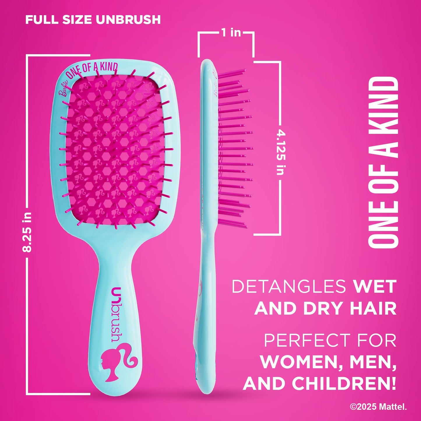 UNbrush Barbie Detangling Brush Duo - One of a Kind - Blue