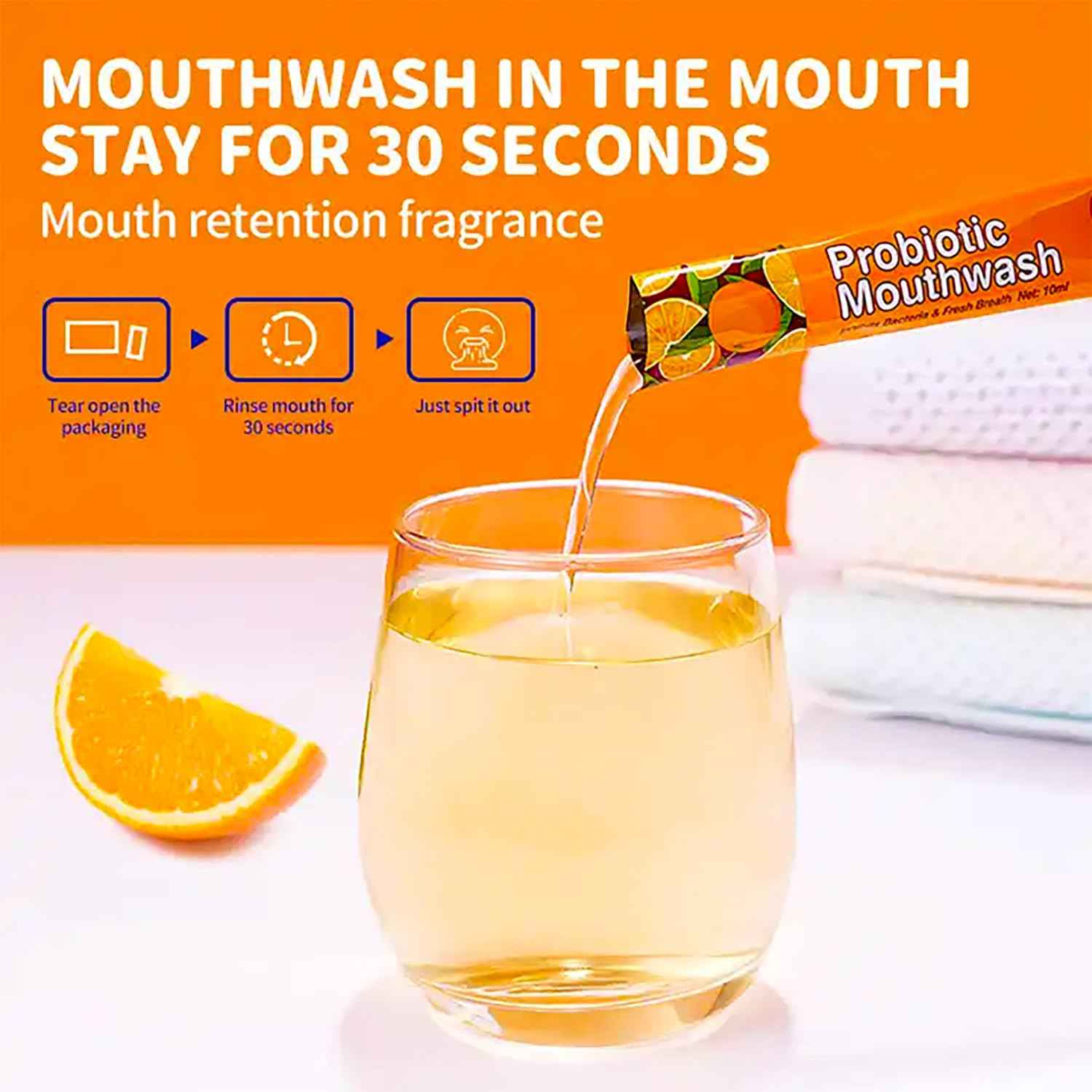 DISAAR BEAUTY Probiotic Mouthwash Removes Tooth Stains Soft Cool Mouth Feeling Protect Clean Deodorant Teeth 0.11fl.oz X 20pcs (Grape - Repair Gums & Fresh Breath & Prevent Decay)