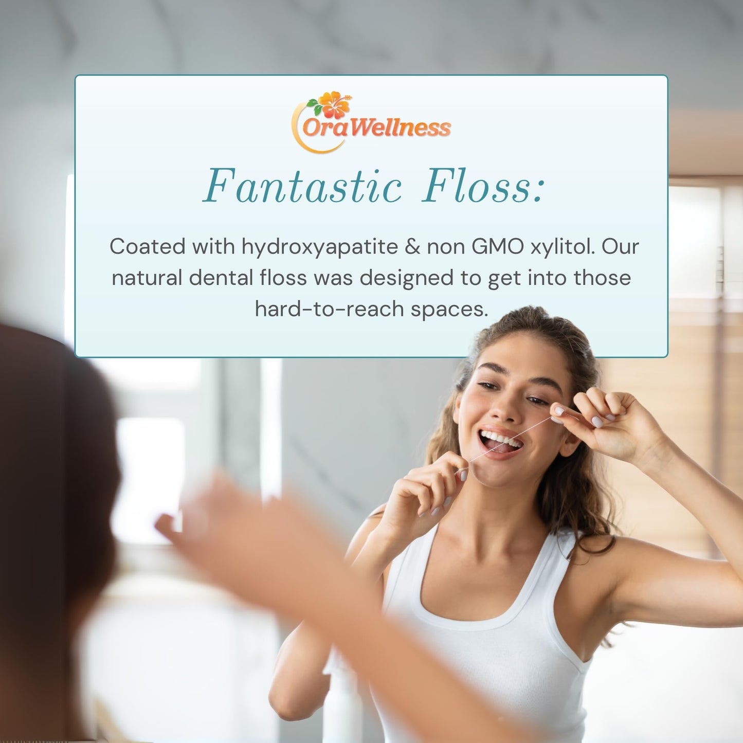 OraWellness Fantastic Floss, Hydroxyapatite Dental Floss for Tooth & Gum Repair, Waxed, Shred Resistant, Gentle & Expanding, Pack of 2