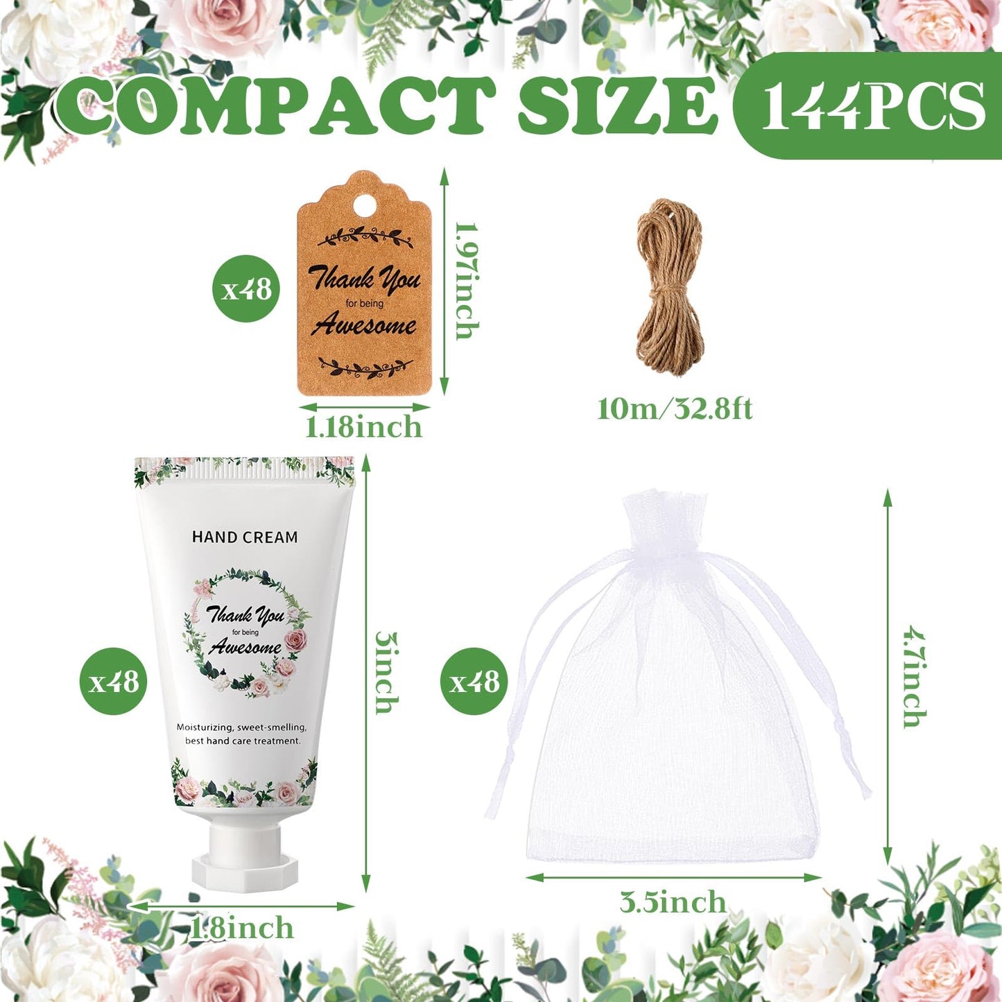 Dansib 48 Sets Employee Appreciation Gifts Thank You Team Gifts Hand Mini Lotion Bulk Inspirational Travel Size Hand Cream for Employee Staff Coworker Team Teacher Party Favors(Classic)