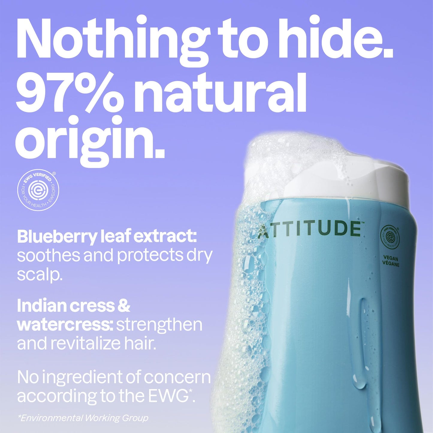 ATTITUDE Extra Gentle Hair Shampoo, EWG Verified, Soothes Dry Scalp, Naturally Derived Ingredients, Vegan and Plant Based, Unscented, 16 Fl Oz