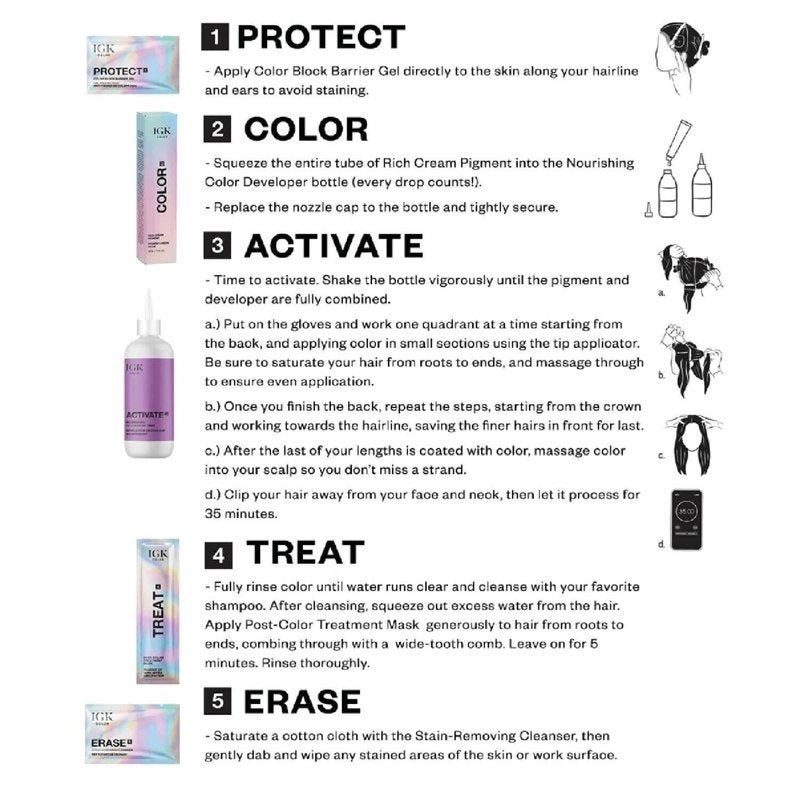 IGK Permanent Hair Color Kit | 5N Back To Brown Natural Brown | Salon-Quality Permanent Hair Dye | 100% Gray Hair Coverage | Ammonia-Free Color for Shinier, Softer Hair