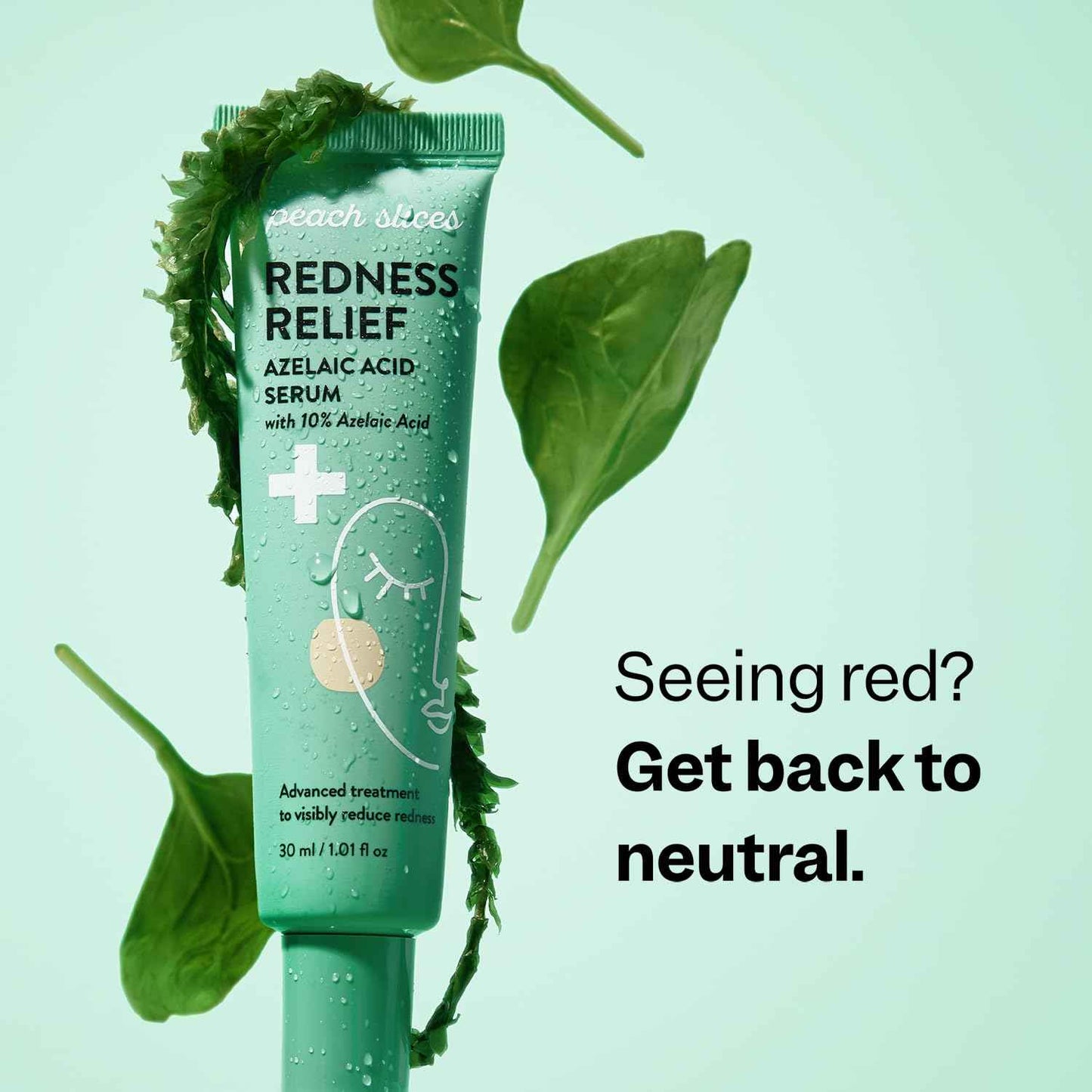 Peach Slices - Redness Relief 10% Azaleic Acid Serum (1.01 oz) - Advanced Skincare - Includes Panthenol, Cica, Algae - Vegan, Cruelty-Free, Korean Skincare & Beauty