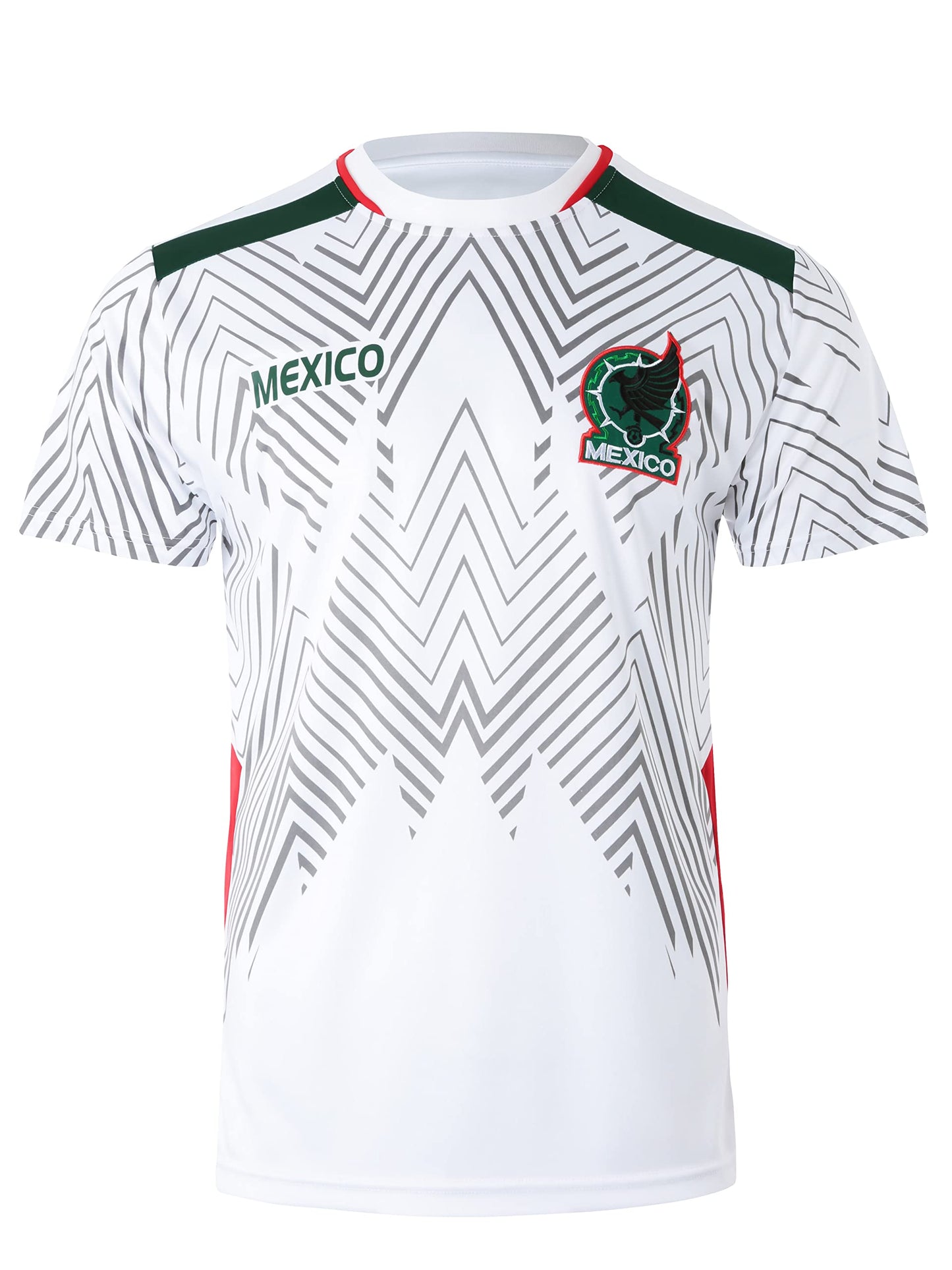 National Mexico Soccer Jersey World Futbol Cup Team Uniform Futsal Athletic Top Shirt (X-Small, White)