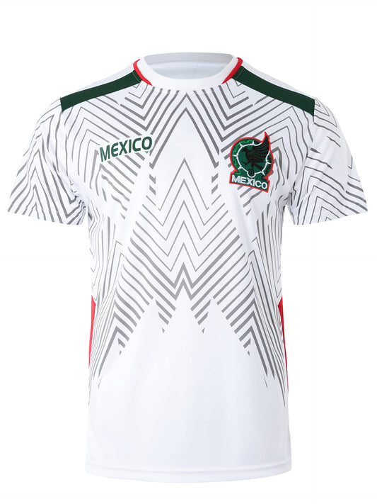 National Mexico Soccer Jersey World Futbol Cup Team Uniform Futsal Athletic Top Shirt (X-Small, White)