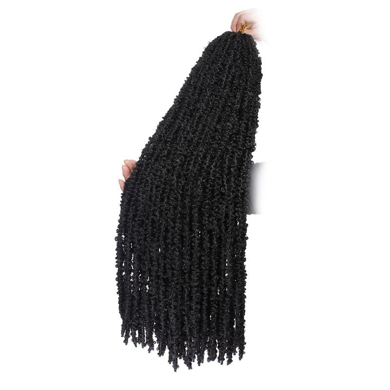 ZRQ 36 Inch Butterfly Locs Crochet Hair 6 Packs Pre-looped Distressed Locs Long Butterfly Locs Crochet Braids Hair Synthetic Goddess Locs Hair Extensions for Women (36 Inch,1B#)