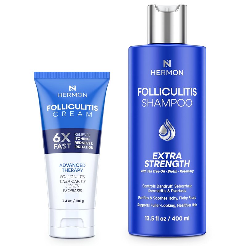 Folliculitis Treatment - Effective Cream & Shampoo for Scalp Relief | 8 oz